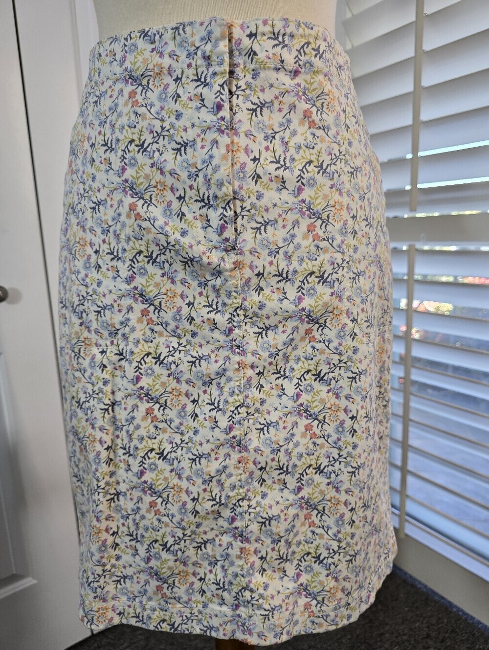 J Jill Floral Live-In Chino Cotton Stretch Pencil Skirt Floral